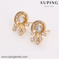 93479 Wholesale classical ladies jewelry special style gemstone gold stud earrings